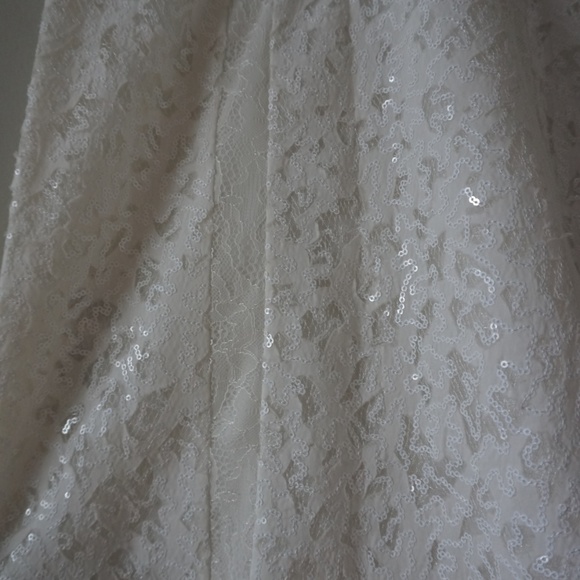 NWT BCBG OFF WHITE GRACIE SEQUIN LACE DRESS - Picture 6 of 8